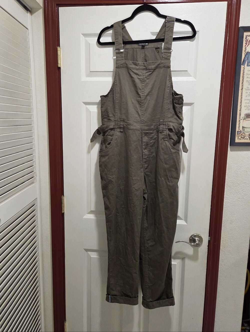 Toad&Co Touchstone Cuffed Organic Cotton Overalls Size Medium Outdoors Casual - Picture 5 of 13
